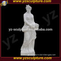 indoor decoration hand carved white marble lady sculpture